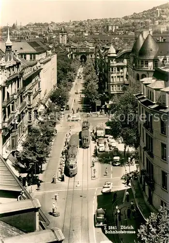 AK / Ansichtskarte Strassenbahn Zuerich Bahnhofstrasse 