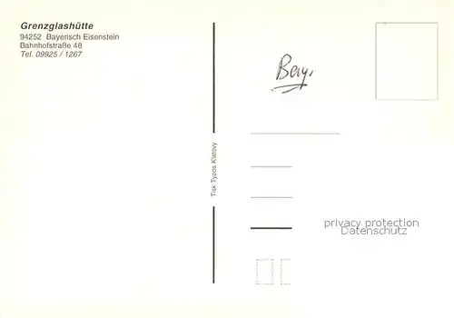 AK / Ansichtskarte Bayerisch_Eisenstein Grenzglashuette Gaststaette Glasbrennerei Bayerisch_Eisenstein
