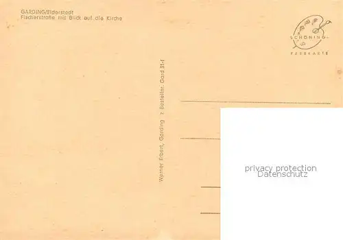 AK / Ansichtskarte Garding Fischerstrasse mit Blick auf die Kirche Garding