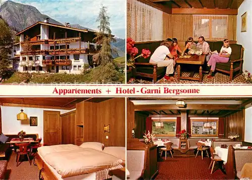 AK / Ansichtskarte Samnaun_Dorf Appartements Hotel Garni Bergsonn Restaurant Fremdenzimmer Samnaun Dorf