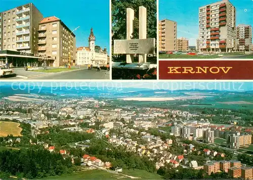 AK / Ansichtskarte Krnov_CZ Motive Innenstadt Denkmal Wohnsiedlung Fliegeraufnahme 