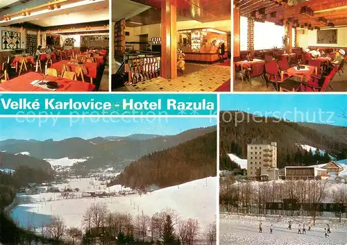AK / Ansichtskarte Velke_Karlovice_CZ Hotel Razula Restaurant Winterlandschaft 