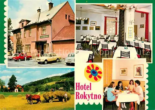 AK / Ansichtskarte Rokytno Hotel Rokytno Restaurant Landwirtschaft Feldarbeit 
