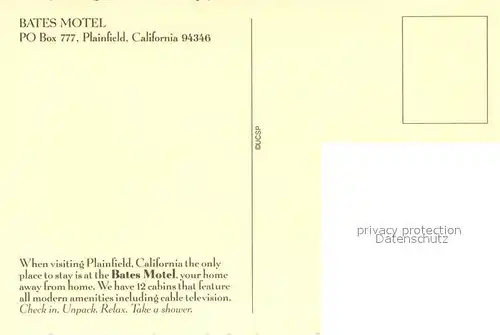 AK / Ansichtskarte Plainfield_California Bates Motel Plainfield_California