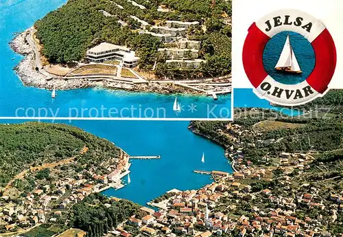 AK / Ansichtskarte Jelsa_Croatia Hotel Ferienanlage Hafen Bucht Rettungsring 