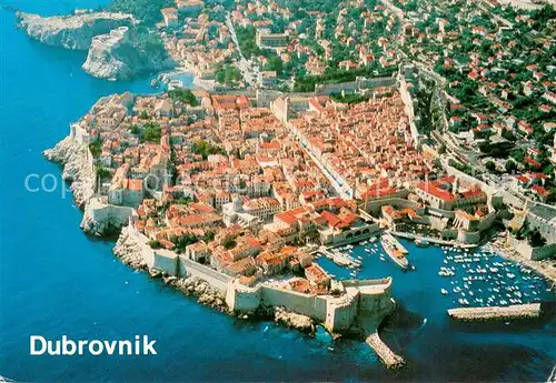 AK / Ansichtskarte Dubrovnik_Ragusa Altstadt Festung Hafen Dubrovnik Ragusa
