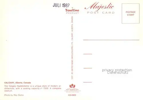 AK / Ansichtskarte Calgary Calgary Saddledome Modern architecture aerial view Calgary