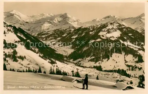 AK / Ansichtskarte Gstaad_BE mit Wildhorn und Spitzhorn 