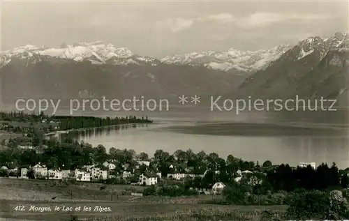 AK / Ansichtskarte Morges Le Lac et les Alpes Morges