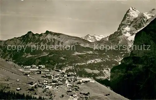 AK / Ansichtskarte Muerren_BE Lauberhorn Wetterhoerner Eiger Muerren_BE