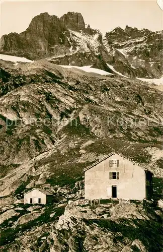 AK / Ansichtskarte Grindelwald Glecksteinhuette mit Wetterhorn Feldpost Grindelwald