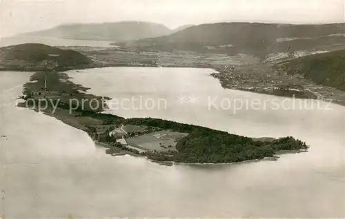 AK / Ansichtskarte St_Petersinsel im Bielersee Fliegeraufnahme St_Petersinsel