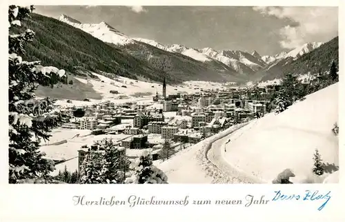 AK / Ansichtskarte Davos_GR Blick von der Hoehenpromenade mit Tinzenhorn Davos_GR