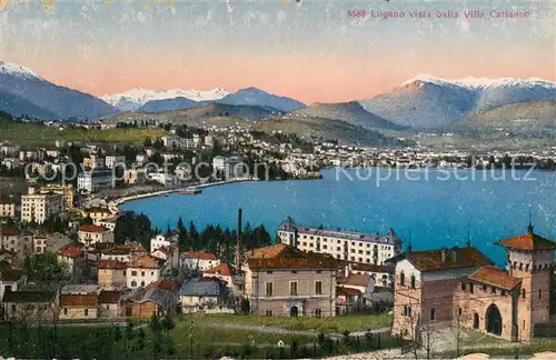 AK / Ansichtskarte Lugano_TI vista dalla Villa Cattaneo Lugano_TI