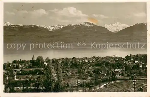AK / Ansichtskarte Morges Panorama et le Mont Blanc Morges