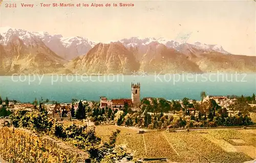 AK / Ansichtskarte Vevey_VD Tour St Martin et les Alpes de la Savoie Vevey_VD