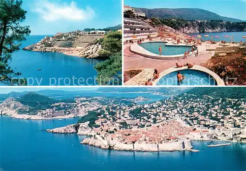 AK / Ansichtskarte Dubrovnik_Ragusa Hotel Libertas Swimming Pool Panorama Kuestenort Luftbild Dubrovnik Ragusa