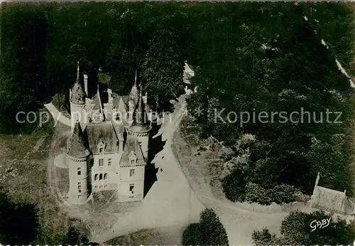 AK / Ansichtskarte Camp_de_Coetquidan Chateau du Bois du Lup et la chapelle vue aerienne Camp_de_Coetquidan