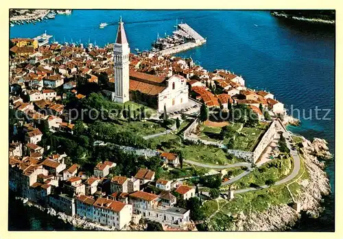 AK / Ansichtskarte Rovinj_Rovigno_Istrien Fliegeraufnahme Kirche 