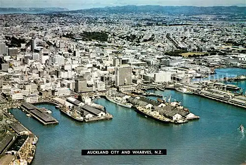 AK / Ansichtskarte Auckland Fliegeraufnahme City and Wharves Auckland