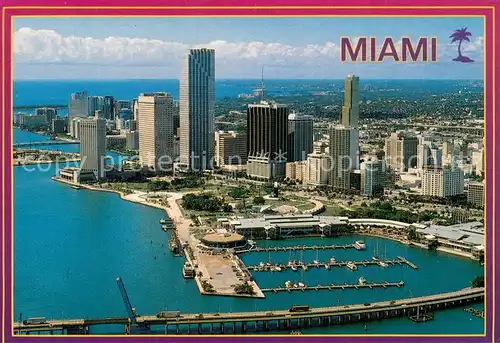 AK / Ansichtskarte Miami_Florida Fliegeraufnahme City and Bayside Market Place 