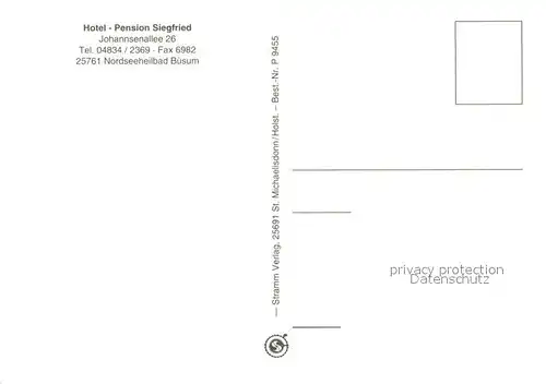 AK / Ansichtskarte Buesum_Nordseebad Pension Siegfried Buesum_Nordseebad