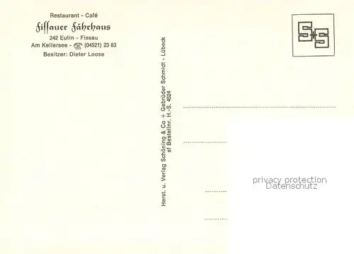 AK / Ansichtskarte Eutin Restaurant Cafe Fissauer Faehrhaus Eutin