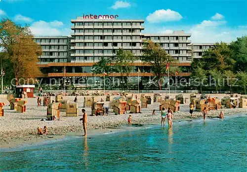 AK / Ansichtskarte Gluecksburg_Ostseebad Strand u. Intermar Hotel Gluecksburg Gluecksburg_Ostseebad