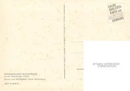 AK / Ansichtskarte Gluecksburg_Ostseebad Strand u. Intermar Hotel Gluecksburg Gluecksburg_Ostseebad