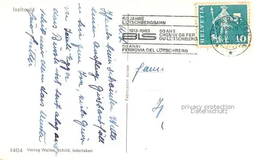 AK / Ansichtskarte Iseltwald Fliegeraufnahme Iseltwald