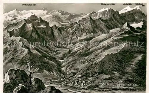 AK / Ansichtskarte Loeche les Bains_VS et la Gemmi 