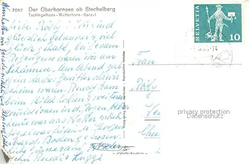 AK / Ansichtskarte Stechelberg Oberhornsee mit Tschingelhorn Wetterhorn Kanzel Stechelberg