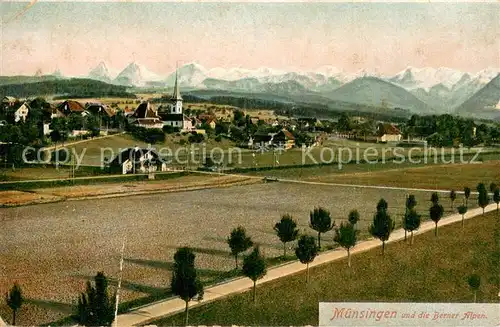 AK / Ansichtskarte Muensingen_Konolfingen_BE und die Berner Alpen 