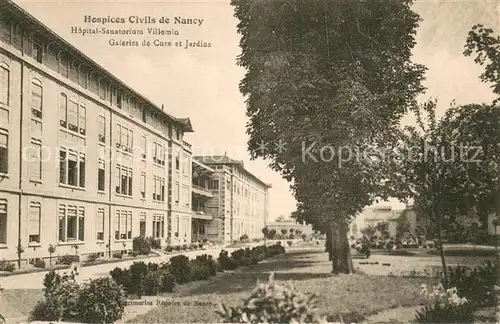 AK / Ansichtskarte Nancy_54 Hospices Civils de Nancy Hopital Sanatorium Villemin Galeries de Cure et Jardins 