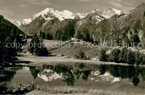 AK / Ansichtskarte Graechen_VS mit Graechensee Weisshorngruppe und Barrhoerner Graechen_VS