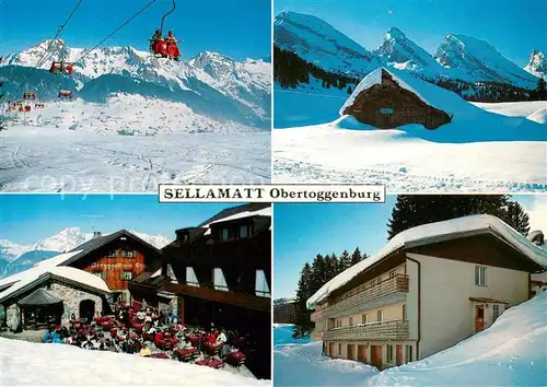 AK / Ansichtskarte Alt_St_Johann Sessellift Berggasthaus Churfirsten Sellamatt Terrasse Alt_St_Johann