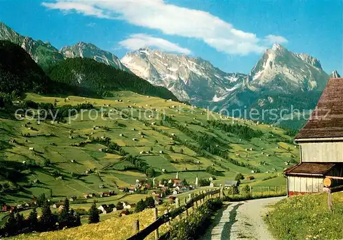 AK / Ansichtskarte Alt_St_Johann im Obertoggenburg mit Saentis und Schafberg Alt_St_Johann