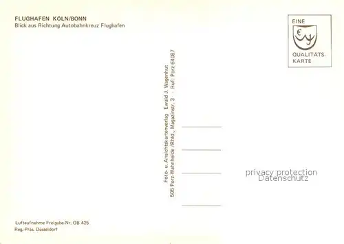 AK / Ansichtskarte Flughafen_Airport_Aeroporto Koeln Bonn Flughafen_Airport