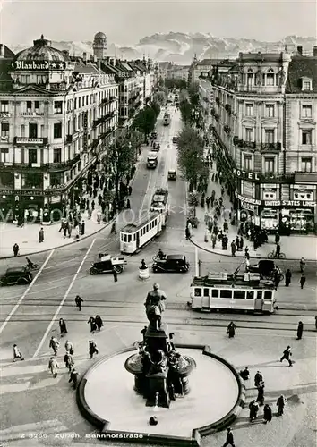 AK / Ansichtskarte Strassenbahn Zuerich Bahnhofstrasse 