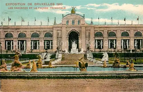 AK / Ansichtskarte Exposition_Bruxelles_1910 Les Cascades et la Facade Principale Exposition_Bruxelles_1910