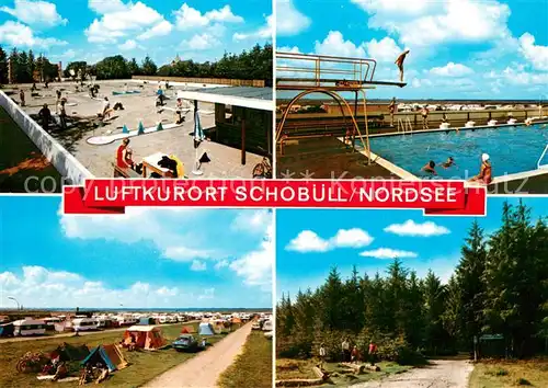 AK / Ansichtskarte Schobuell_Husum Minigolf Freibad Campingplatz Waldpfad 