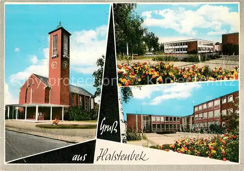 AK / Ansichtskarte Halstenbek Kirche Schule Halstenbek