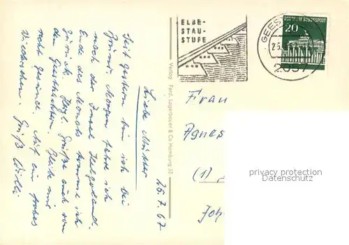 AK / Ansichtskarte Geesthacht_Elbe Elbbruecke Geesthacht_Elbe