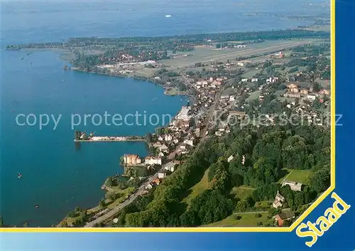 AK / Ansichtskarte Staad_Rorschach_SG Fliegeraufnahme mit Flugplatz Altenrhein am Bodensee 