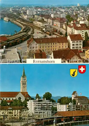 AK / Ansichtskarte Romanshorn_Bodensee Fliegeraufnahme Kirche Romanshorn Bodensee