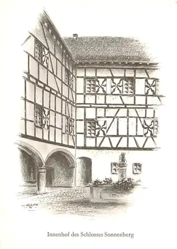 AK / Ansichtskarte Stettfurt Innenhof des Schlosses Sonnenberg Zeichnung Stettfurt