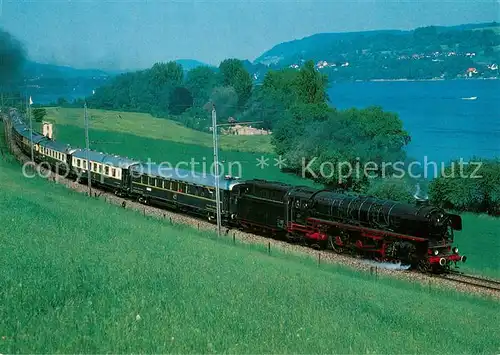 AK / Ansichtskarte Egg_SZ Dampf Schnellzuglokomotive 01 1066 Fahrt um den Bodensee bei Steckborn am Untersee Egg_SZ
