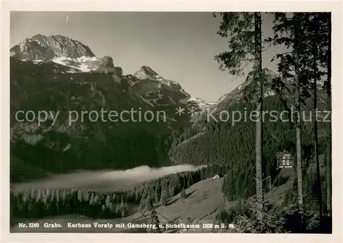 AK / Ansichtskarte Grabs_SG Kurhaus Voralp mit Gamsberg und Sichelkamm Grabs_SG