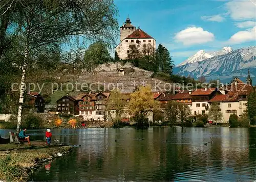 AK / Ansichtskarte Werdenberg_SG mit Schloss und Alpstein 