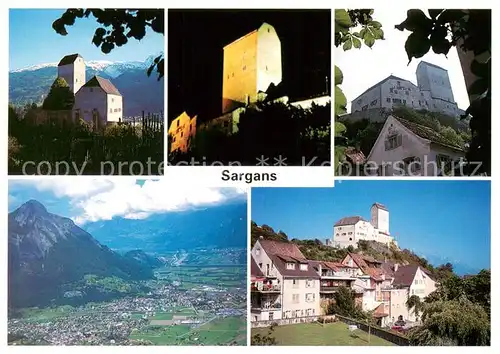 AK / Ansichtskarte Sargans_SG Schloss Sargans mit Museum Panorama 